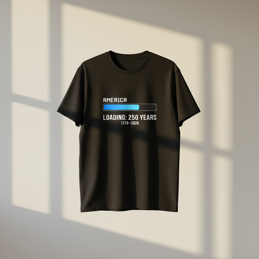 America Loading — 250 Years in Progress (1776–2026) T-Shirt