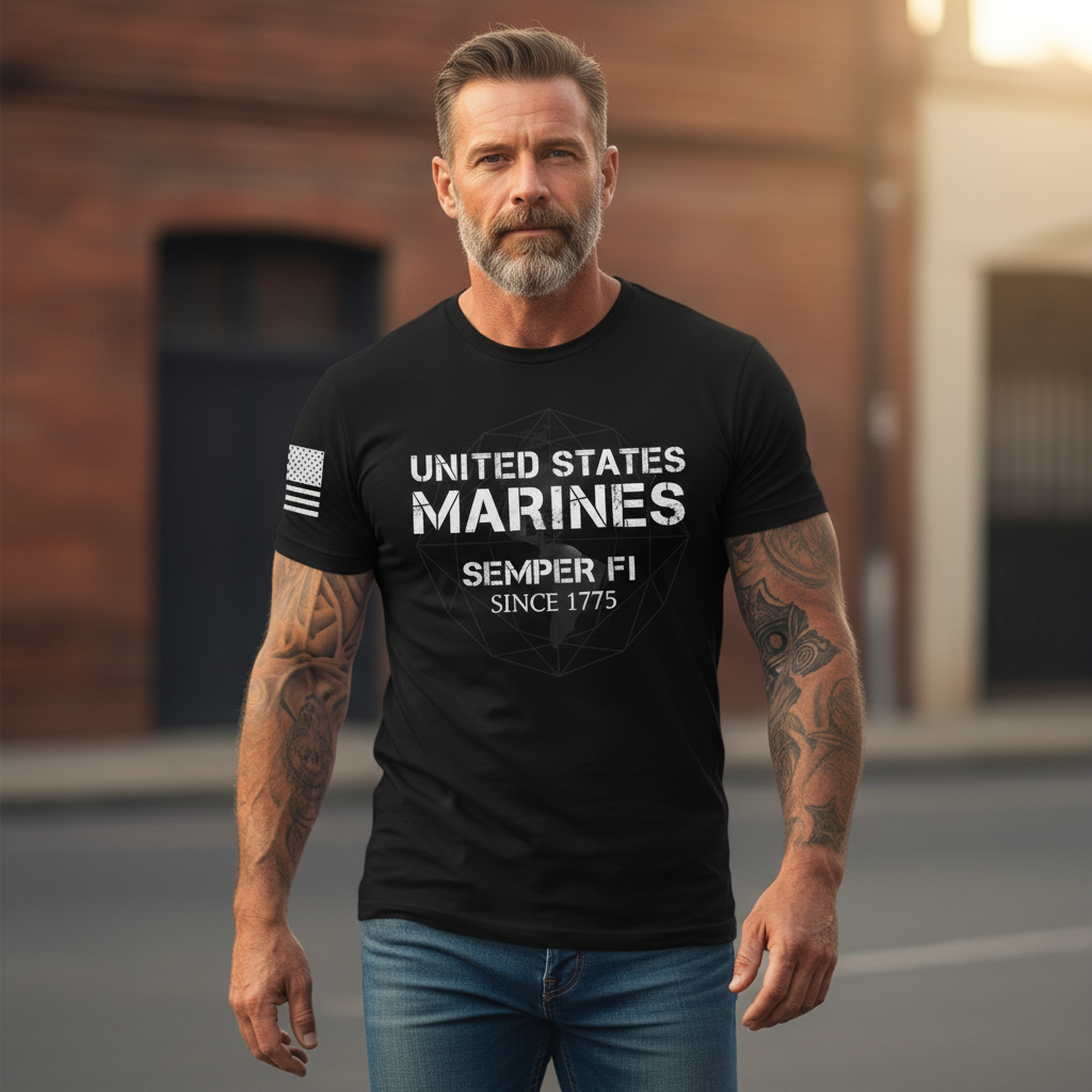 USMC "Honor, Courage, Commitment" Defined Veteran Tee
