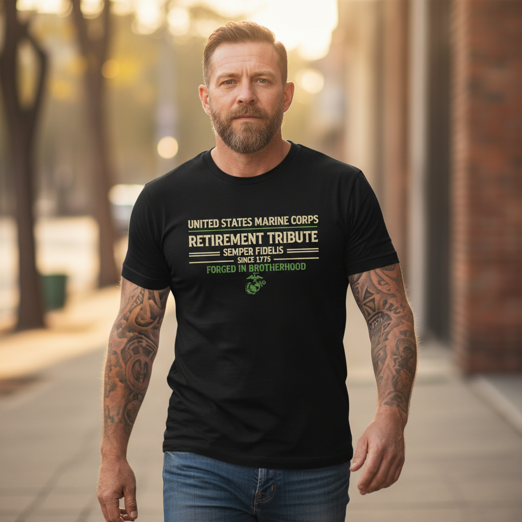 USMC "Retirement Tribute" Forged In Brotherhood Tee