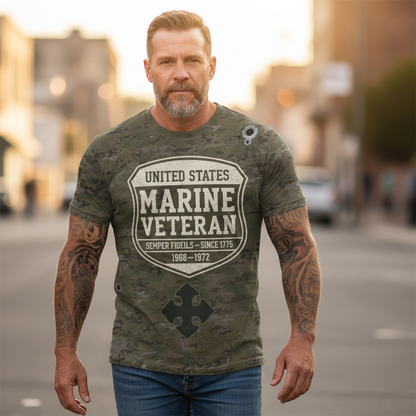 "Semper Fidelis" USMC Vietnam Era Veteran Camo Tribute Tee
