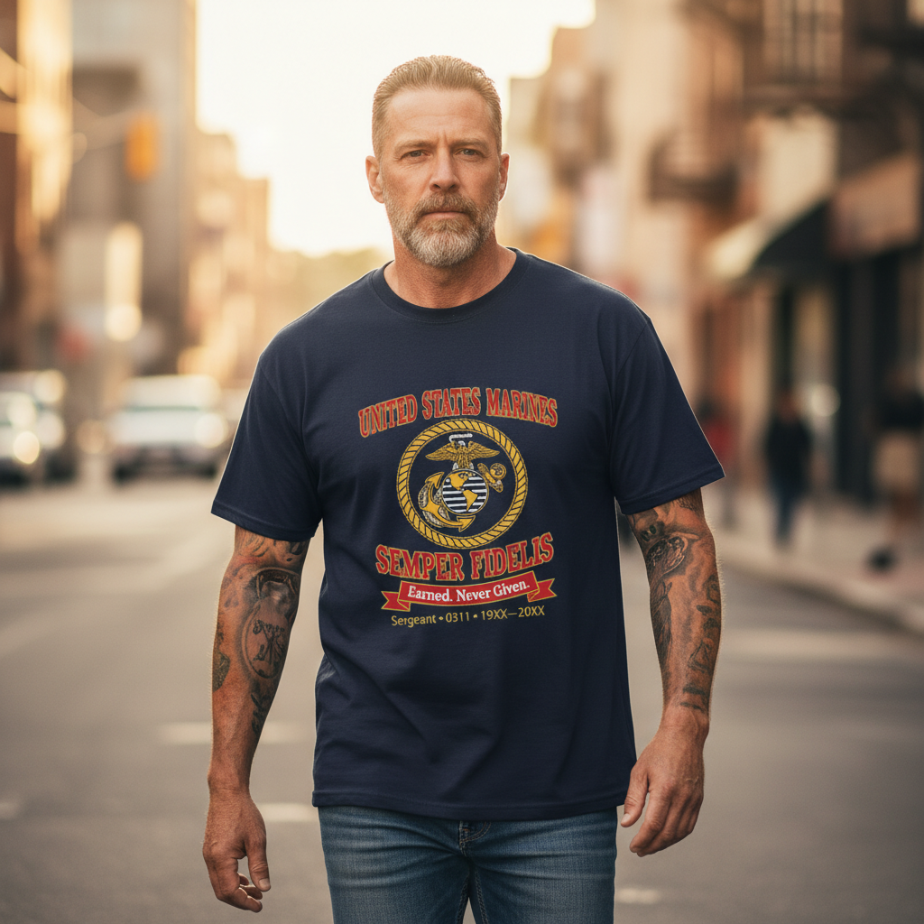 Custom USMC Sergeant 0311 Military Heritage Tee