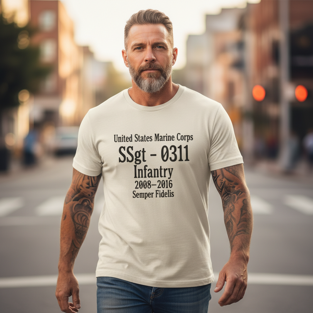 United States Marine Corps Staff Sergeant Shirt - 0311 Infantry MOS Veteran