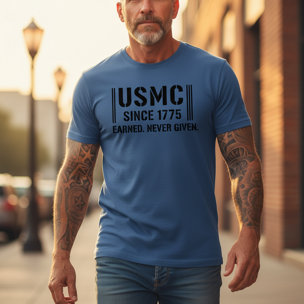 Official Style USMC Since 1775 Marines Men's Cotton T-Shirt