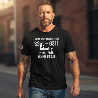 USMC "Semper Fidelis" SSgt 0311 Infantry OIF Veteran Tee