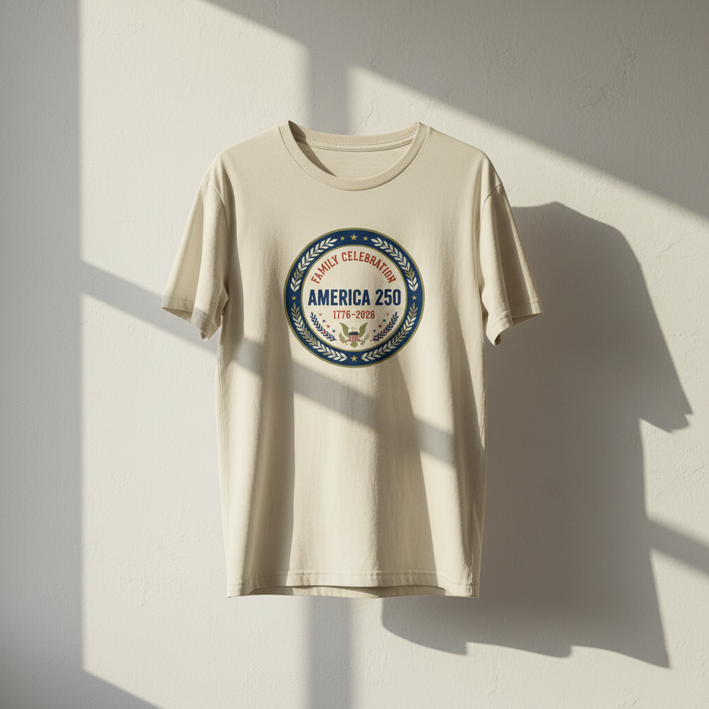 Family Celebration Emblem – America 250 Honoring Family, Heritage & Freedom (1776–2026) T-Shirt