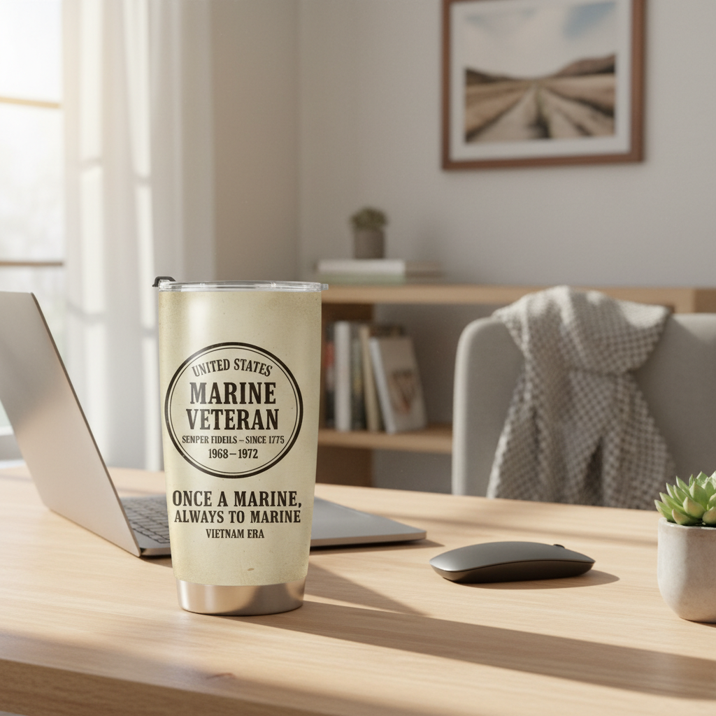 Personalized US Marine Veteran Tumbler - Custom Name, Service Years & Era