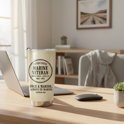 Personalized US Marine Veteran Tumbler - Custom Name, Service Years & Era