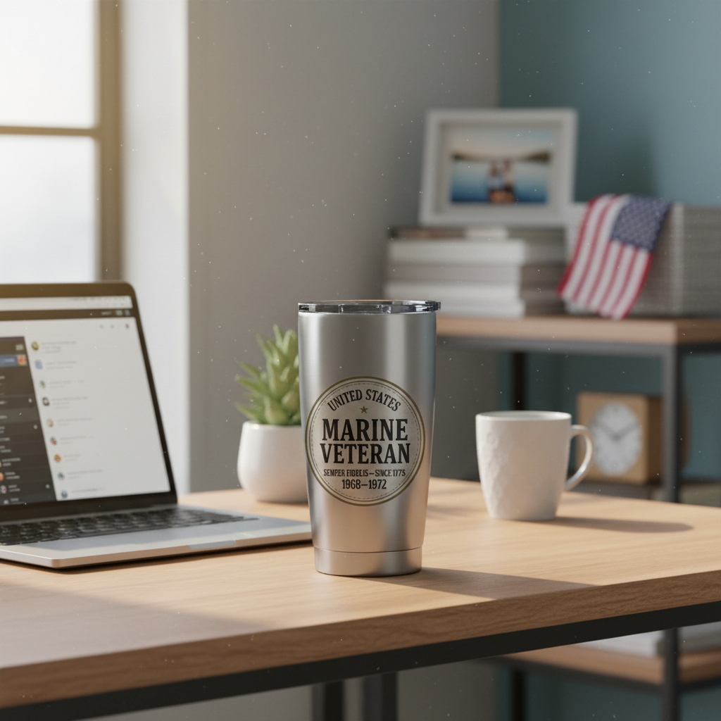 Personalized Marine Veteran Tumbler - Custom Service Years & Era Name