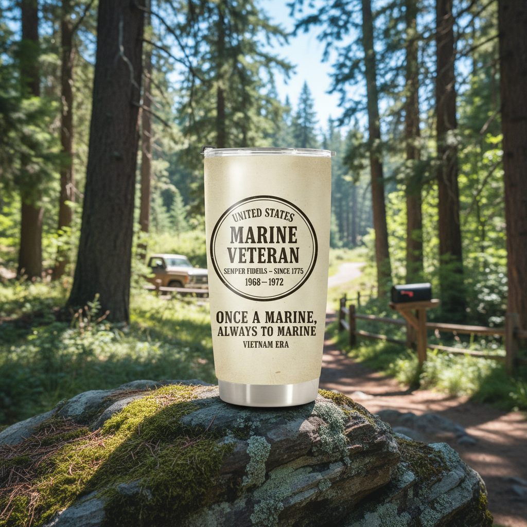 Personalized US Marine Veteran Tumbler - Custom Name, Service Years & Era
