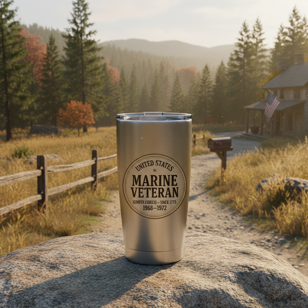 Personalized Marine Veteran Tumbler - Custom Service Years & Era Name