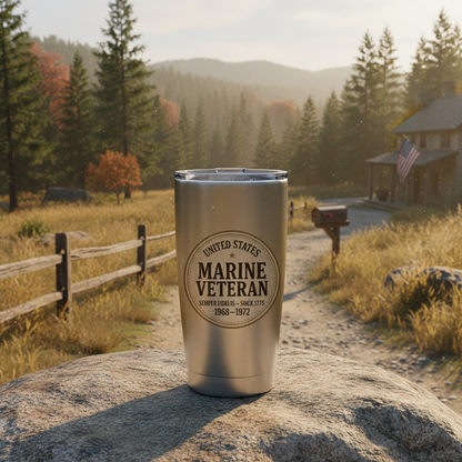 Personalized Marine Veteran Tumbler - Custom Service Years & Era Name