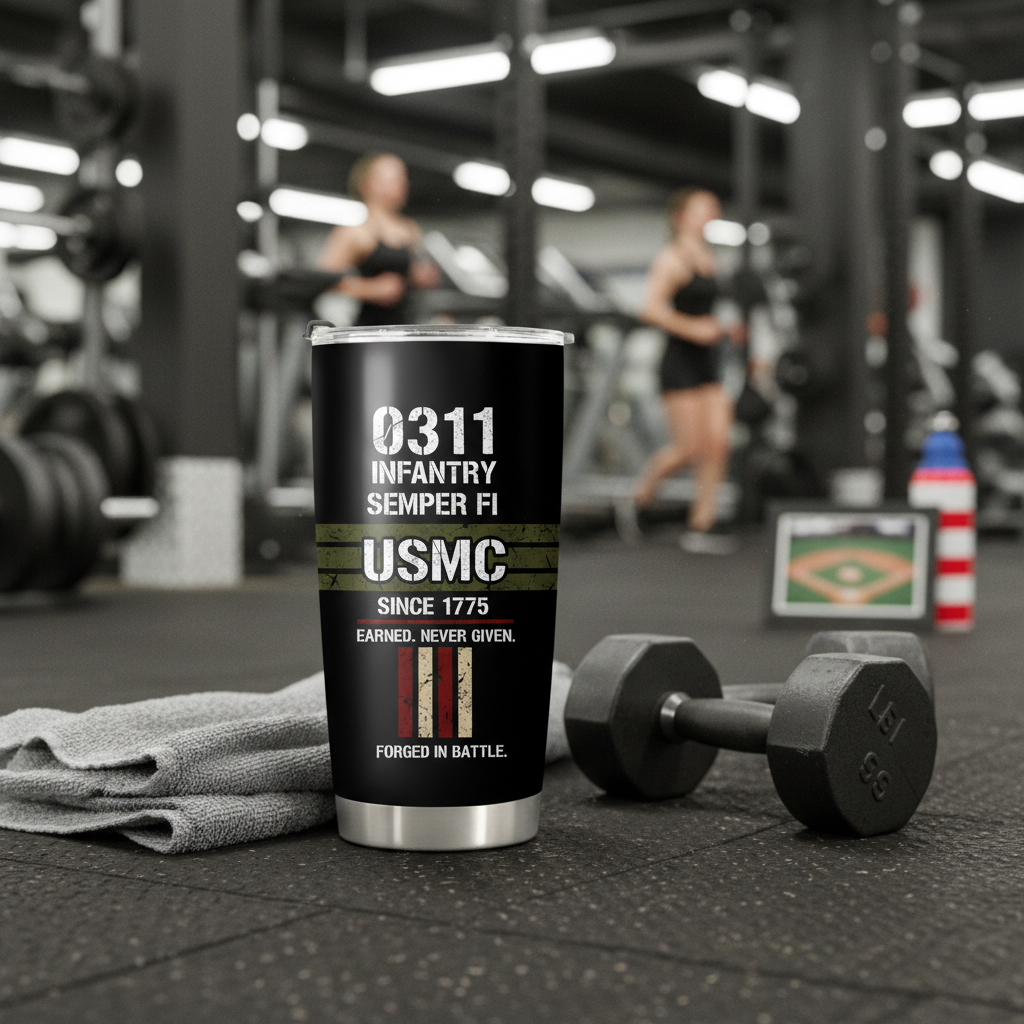 Personalized USMC 0311 Infantry Tumbler - Custom Rank & MOS Service Number