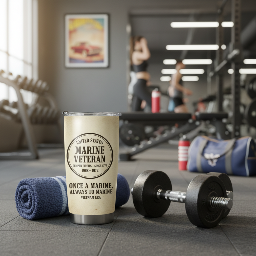 Personalized US Marine Veteran Tumbler - Custom Name, Service Years & Era