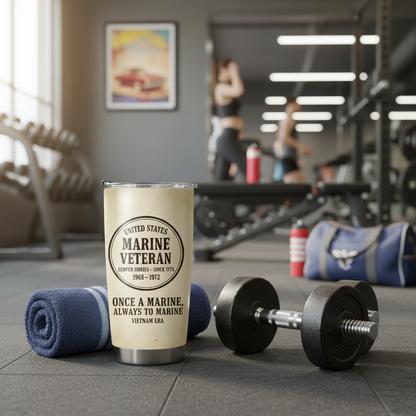 Personalized US Marine Veteran Tumbler - Custom Name, Service Years & Era