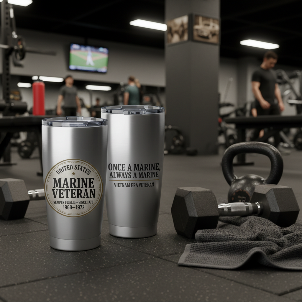 Personalized Marine Veteran Tumbler - Custom Service Years & Era Name