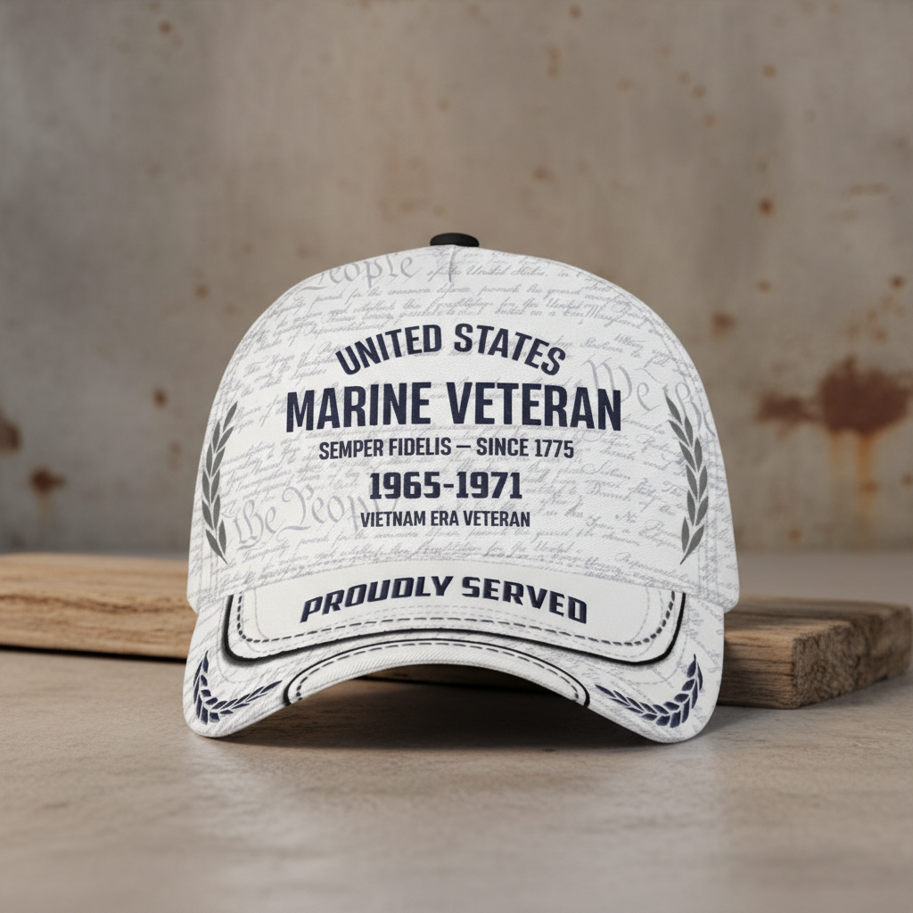 Custom US Marine Corps Veteran Hat - Vietnam Era 1965-1971 Personalized Cap