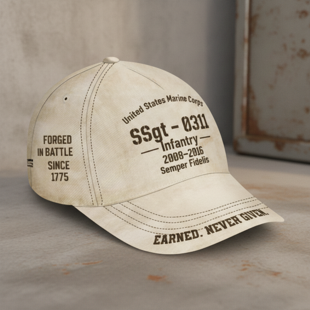 Custom USMC Service Record Ball Cap