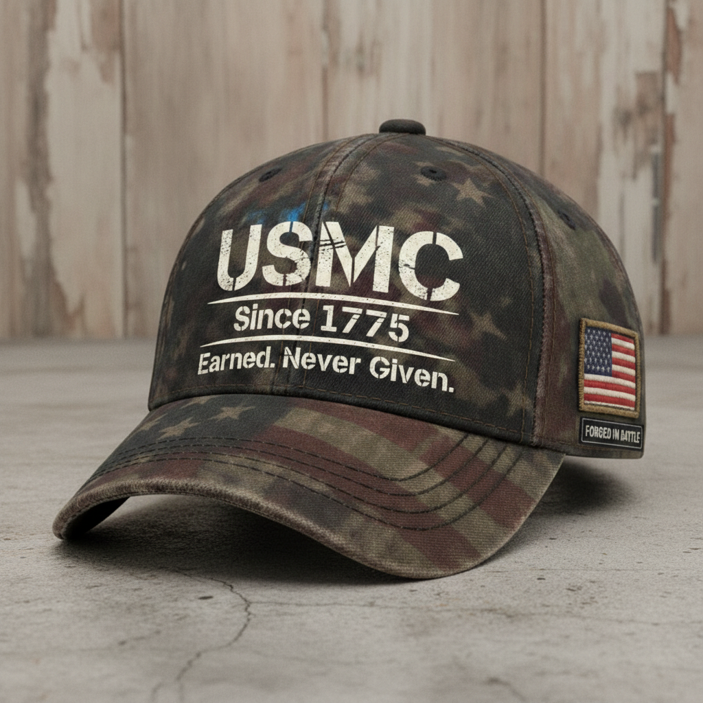 Custom USMC Name/Rank Patriotic Camo Hat