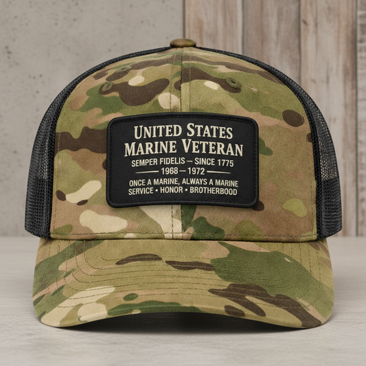 Customizable US Marine Corps Veteran Camouflage Baseball Cap