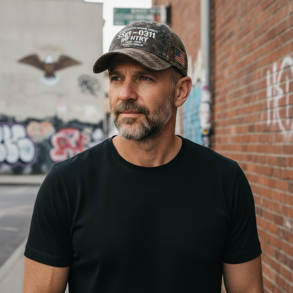 Proud Marine Veteran Personalized Hat - Custom Rank & Infantry Badge