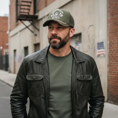 Custom Embroidered Marine Corps Skull Hat - Add Your Text