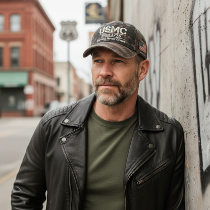 Custom USMC Name/Rank Patriotic Camo Hat