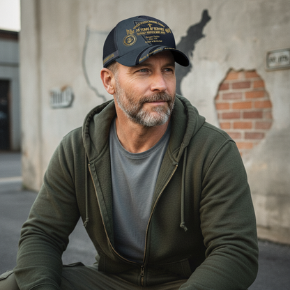 Custom USMC Veteran "20 Years of Service" Proudly Served Premium Cap