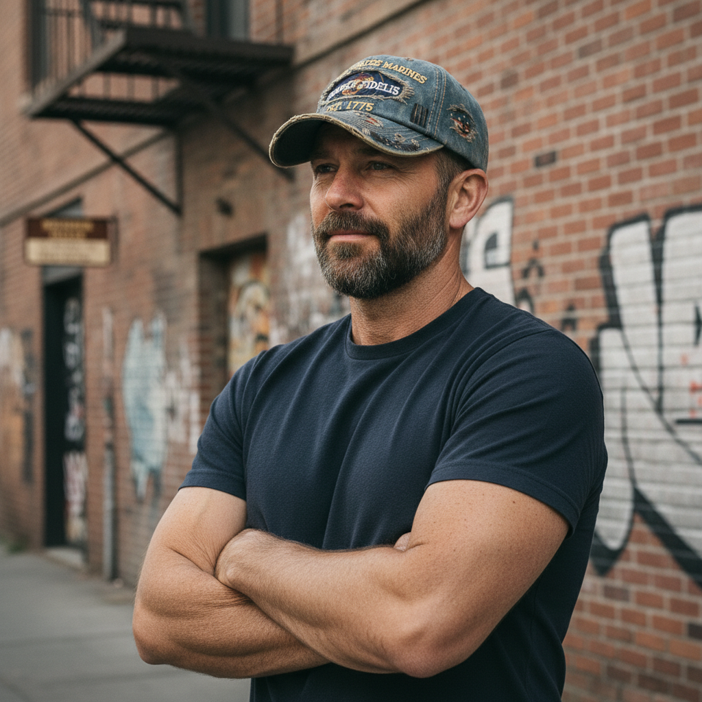 Custom USMC Hat - Personalized Marine Corps Distressed Cap - Semper Fi Gift