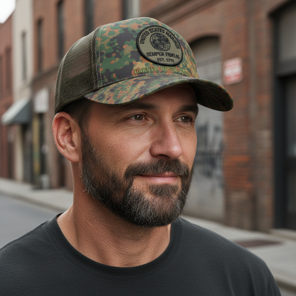 United States Marines "Earned. Never Given." Custom Camo Cap