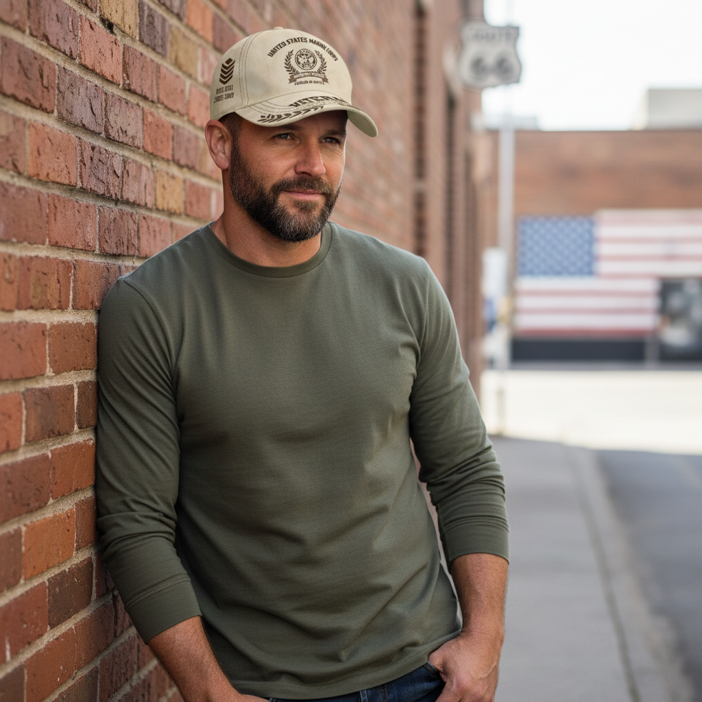 Custom USMC Veteran Hat - Personalized MOS 0311 & Service Years Cap