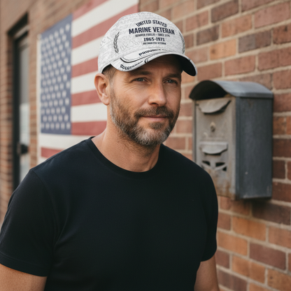 Custom US Marine Corps Veteran Hat - Vietnam Era 1965-1971 Personalized Cap