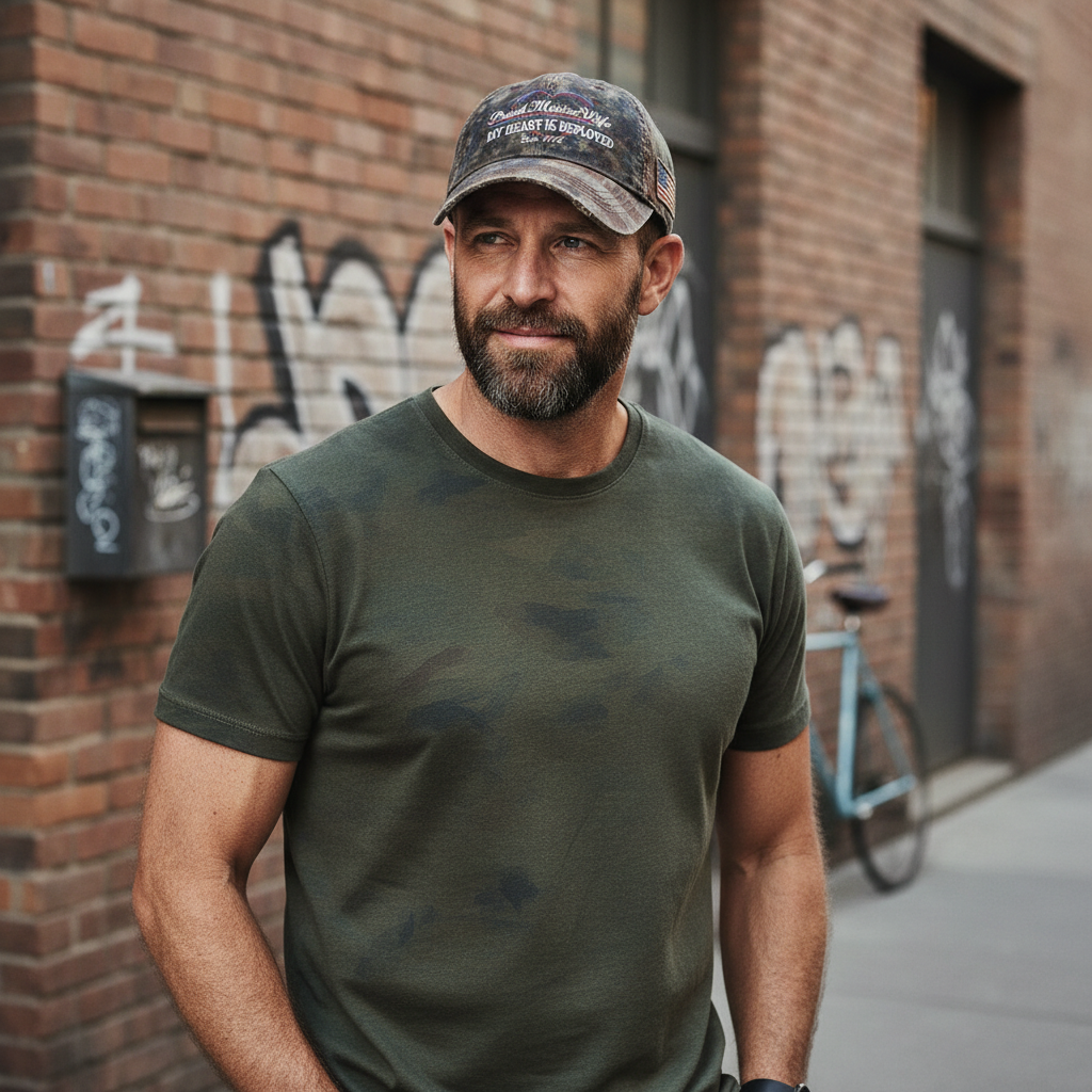 My Heart Is Deployed - Custom Marine Wife Camo Cap