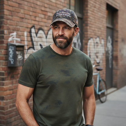 My Heart Is Deployed - Custom Marine Wife Camo Cap