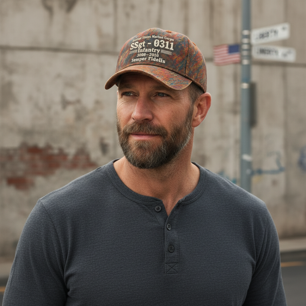 Custom USMC Veteran Pride Hat - Personalized Rank & MOS