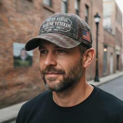 Custom Service Years Marine Veteran Vintage Dad Hat