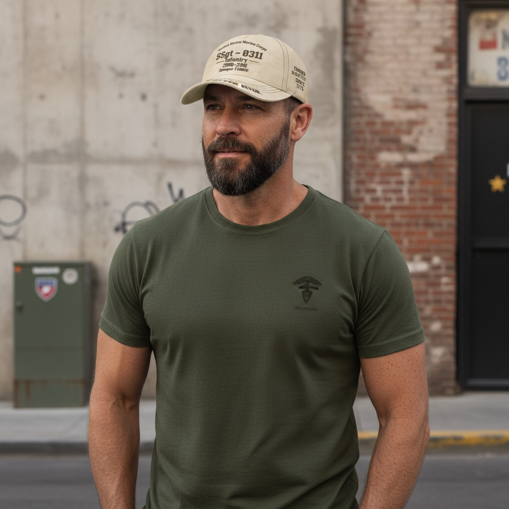 Custom USMC Service Record Ball Cap