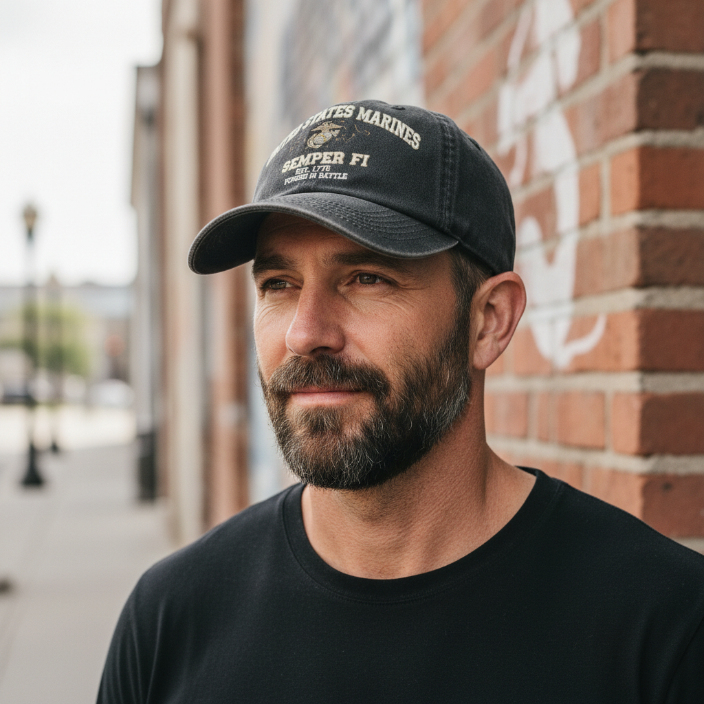 Personalized US Marines Gift Hat - Custom Name/Year