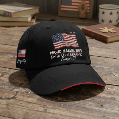 Personalized USMC Spouse Tribute Hat - Custom Embroidery