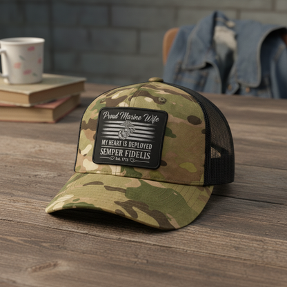 Custom Camo Marine Wife - Personalized "Semper Fidelis" Trucker Hat