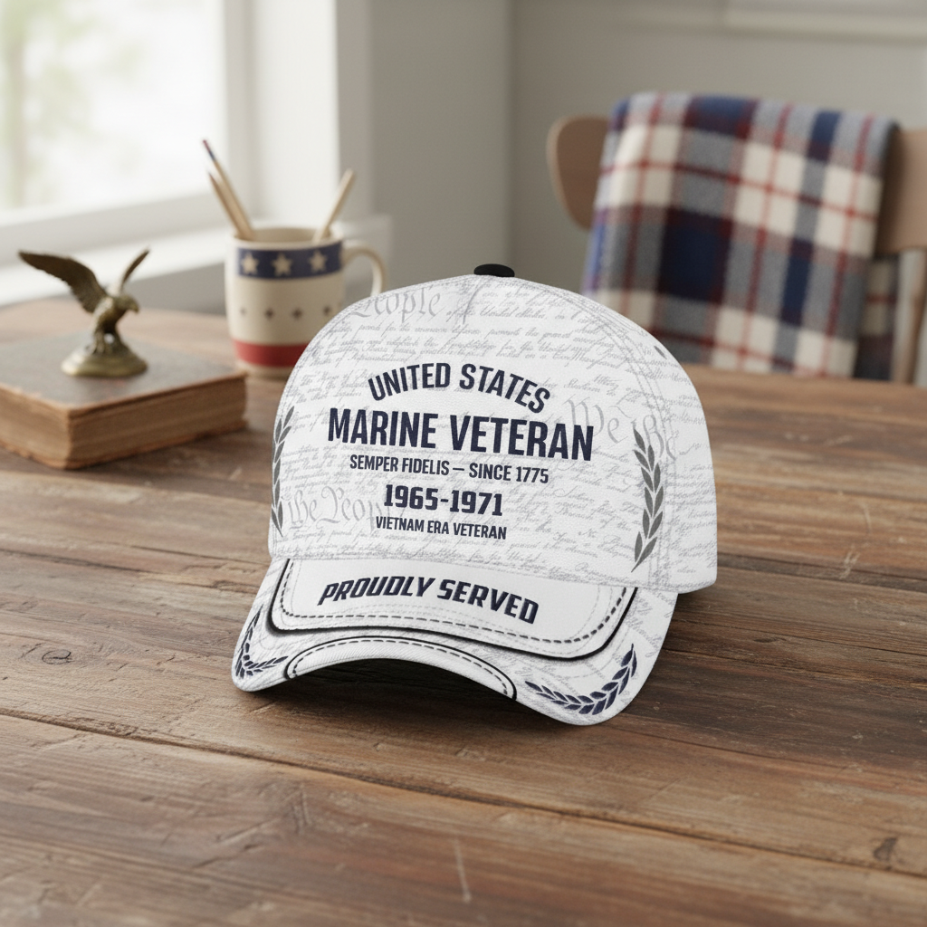 Custom US Marine Corps Veteran Hat - Vietnam Era 1965-1971 Personalized Cap