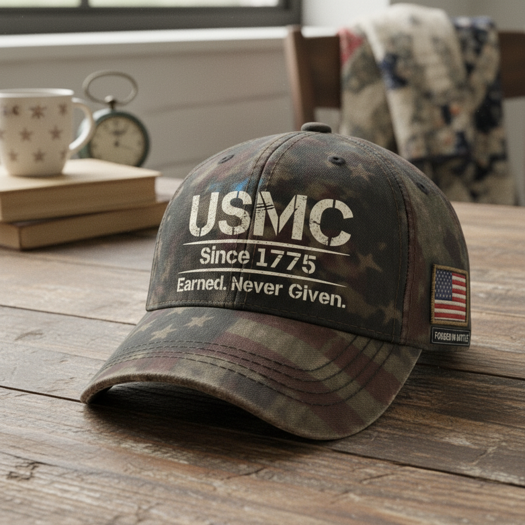 Custom USMC Name/Rank Patriotic Camo Hat