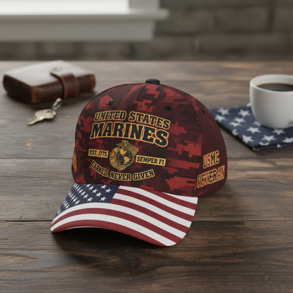 USMC 1775 Est. Custom Embroidered Tactical Camo Hat
