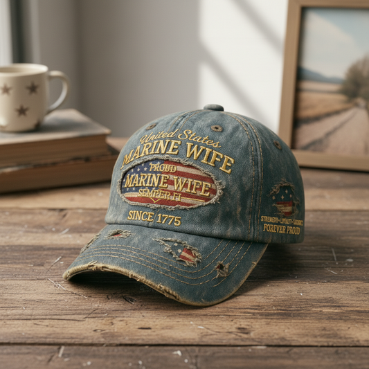 Your Hero’s Name - Marine Wife "My Heart is Deployed" Custom Hat