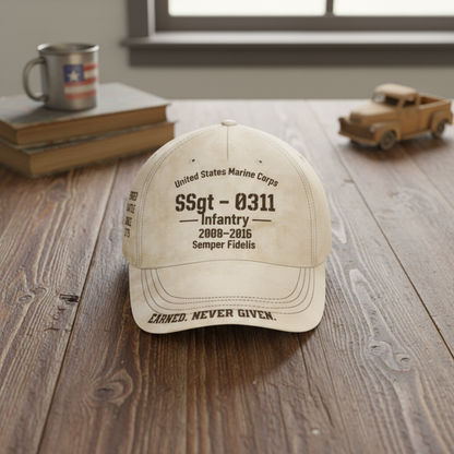 Custom USMC Service Record Ball Cap