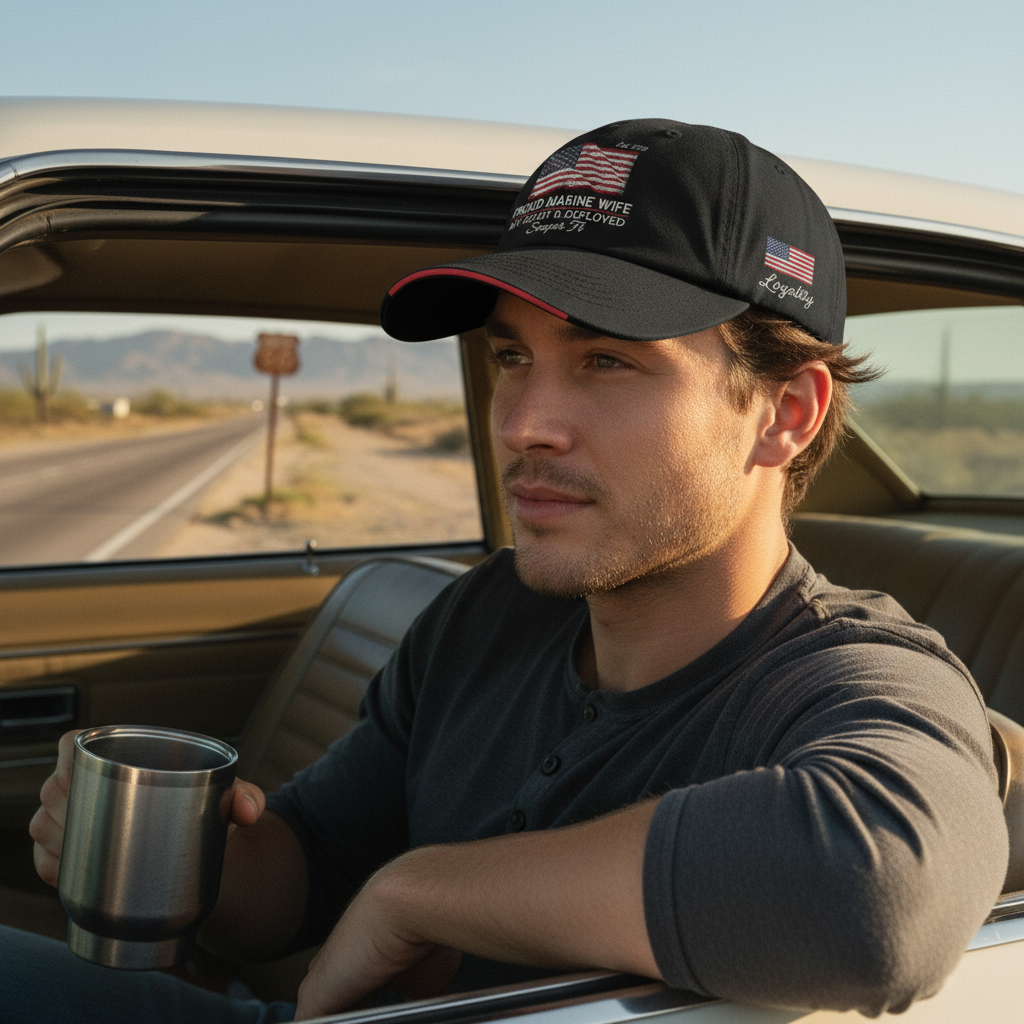 Personalized USMC Spouse Tribute Hat - Custom Embroidery