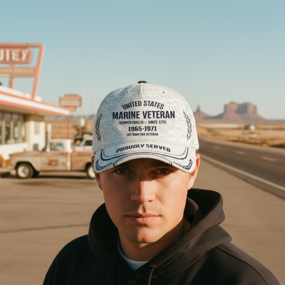 Custom US Marine Corps Veteran Hat - Vietnam Era 1965-1971 Personalized Cap