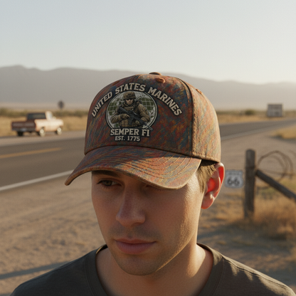 Personalized Semper Fi: Custom Text US Marines Tactical Hat