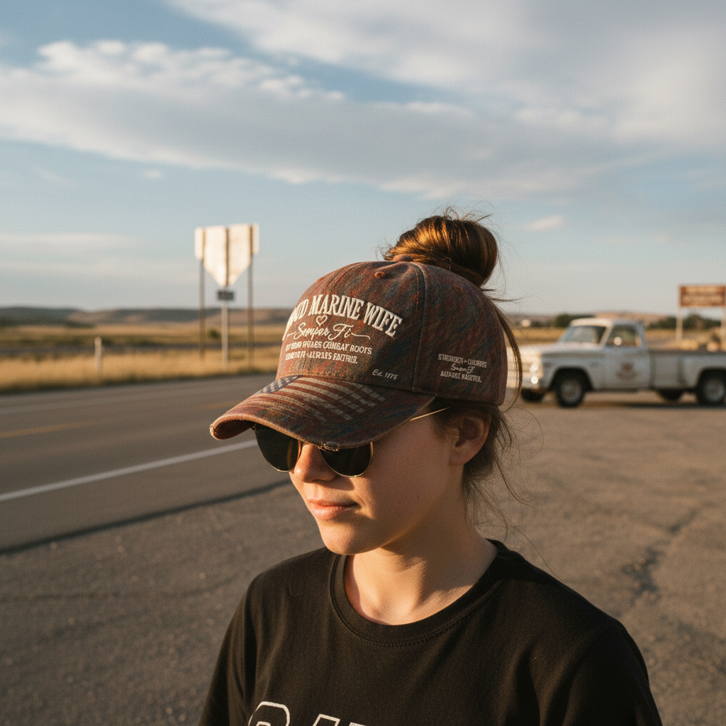 Proud Marine Wife & Veteran Custom Embroidered Classic Cap
