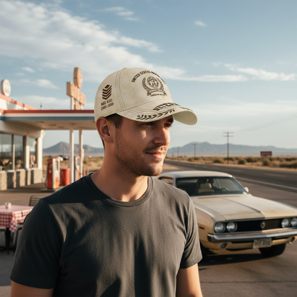 Custom USMC Veteran Hat - Personalized MOS 0311 & Service Years Cap