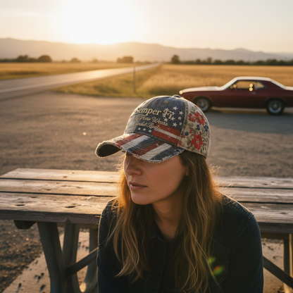 Personalized USMC Spouse Tribute - Custom Embroidered Patriotic Hat